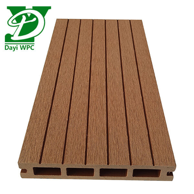 Αντί διάβρωσης WPC Teak Deck Hollow WPC Decking Ασθενής σε τριβή