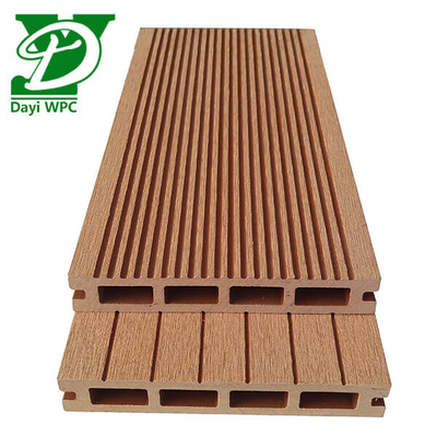 Αντί διάβρωσης WPC Teak Deck Hollow WPC Decking Ασθενής σε τριβή