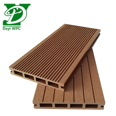 Αντί διάβρωσης WPC Teak Deck Hollow WPC Decking Ασθενής σε τριβή