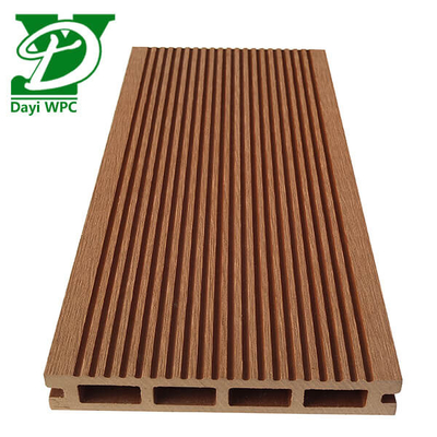 Αντί διάβρωσης WPC Teak Deck Hollow WPC Decking Ασθενής σε τριβή